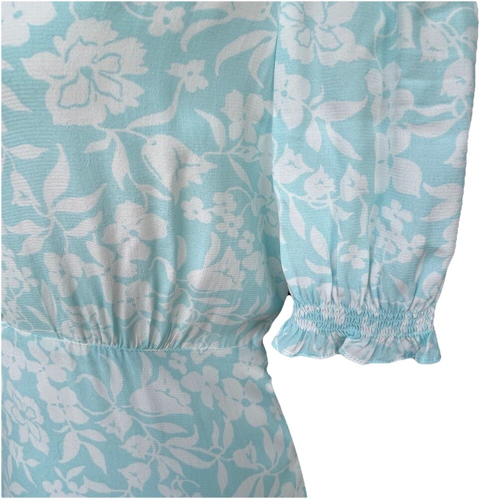 Hobbs London Helen Dress Size 6 (UK 10) Floral Midi Blue Ivory V-Neck Regency - Picture 6 of 12